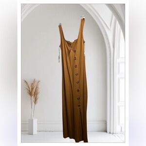 Button-Front Maxi Dress